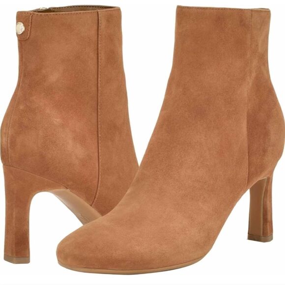 New Nine West NANCE 9X9 Ankle Boot high heel Tan 101, brown suede caramel size 8 - Picture 5 of 7